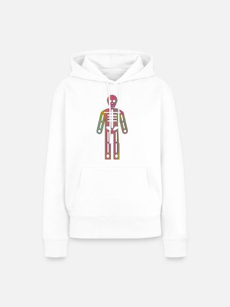 Skelett - Frauen Premium Bio Hoodie - Weiß