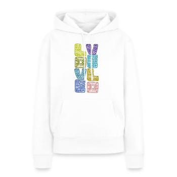 Amour - Vélo - Liebe - Fahrrad - Vélo - Sweat à capuche Premium bio Femme - blanc - Devant - Julia (174cm)