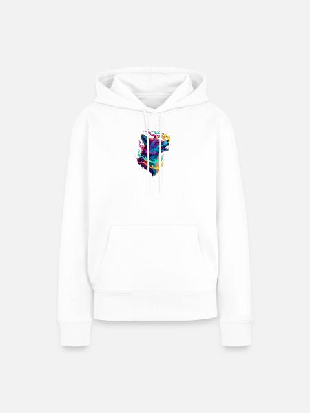 Neonwolf Flammenzauber - Frauen Premium Bio Hoodie - Weiß
