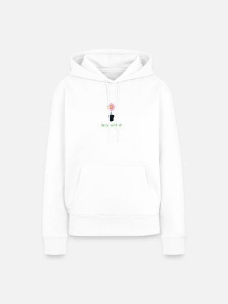 KI-Blume im Topf - Frauen Premium Bio Hoodie - Weiß