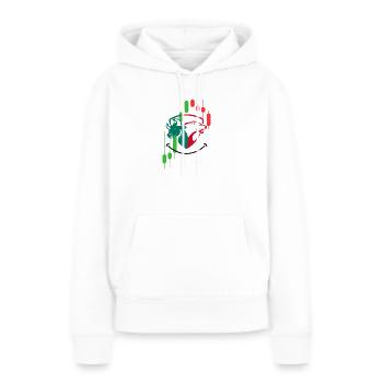 Marché baissier et marché haussier - Sweat à capuche Premium bio Femme - blanc - Devant - Julia (174cm)