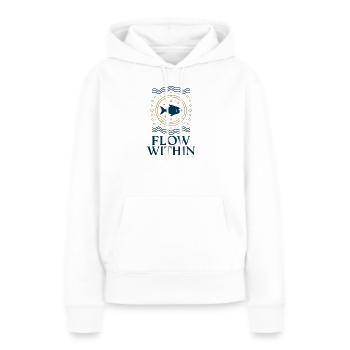 Flux à l’intérieur - Sweat à capuche Premium bio Femme - blanc - Devant - Julia (174cm)