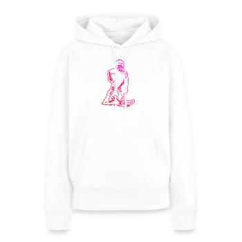 Thème puriste du floorball - Sweat à capuche Premium bio Femme - blanc - Devant - Julia (174cm)