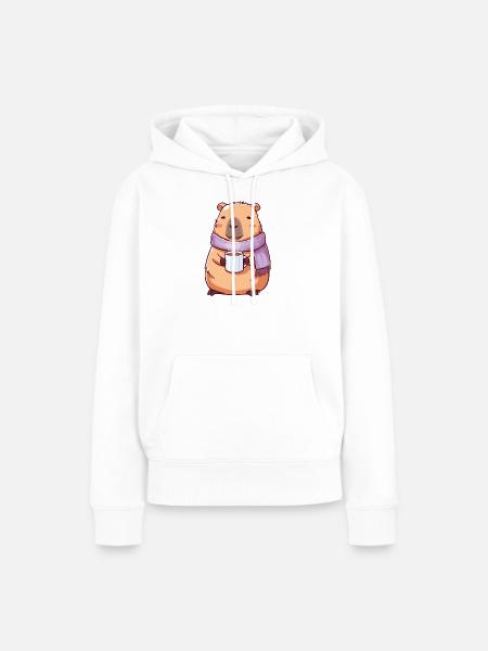 Gemütliche niedliche Kapybara – Kawaii-Tier - Frauen Premium Bio Hoodie - Weiß