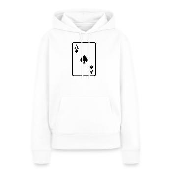 As de pique - Sweat à capuche Premium bio Femme - blanc - Devant - Julia (174cm)