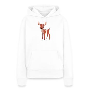 Style minimaliste curieux et curieux - Sweat à capuche Premium bio Femme - blanc - Devant - Julia (174cm)