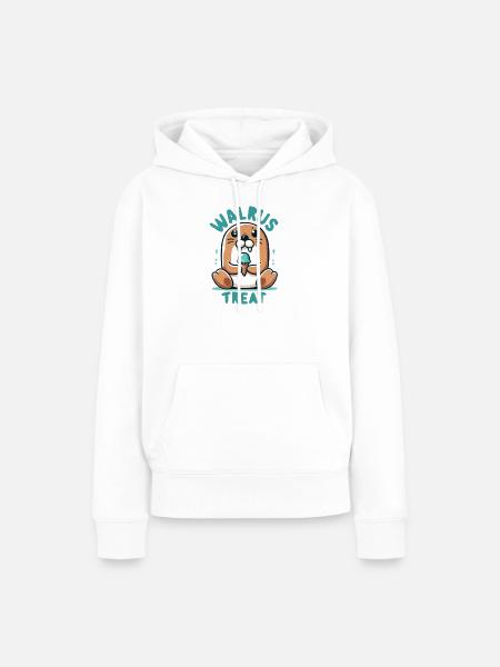 Walrus Treat Eiscreme - Frauen Premium Bio Hoodie - Weiß