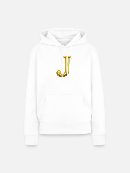 Goldenes J-Buchstabe - Frauen Premium Bio Hoodie - Weiß