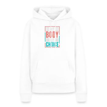 Pro-choix Mon corps Mon choix Mon choix - Sweat à capuche Premium bio Femme - blanc - Devant - Julia (174cm)