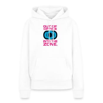 Hors Bureau Concentration Zone Travail - Sweat à capuche Premium bio Femme - blanc - Devant - Julia (174cm)