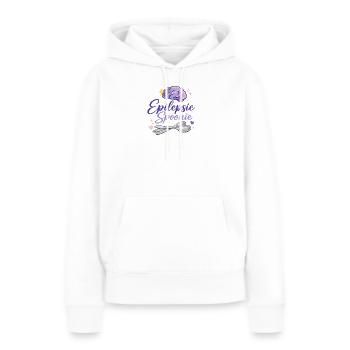Cuillère pour l’épilepsie : conception de cerveau et de cuillère - Sweat à capuche Premium bio Femme - blanc - Devant - Julia (174cm)