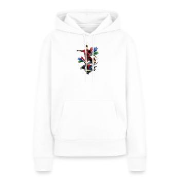 Corée - Corée - Drapeaux - Sweat à capuche Premium bio Femme - blanc - Devant - Julia (174cm)