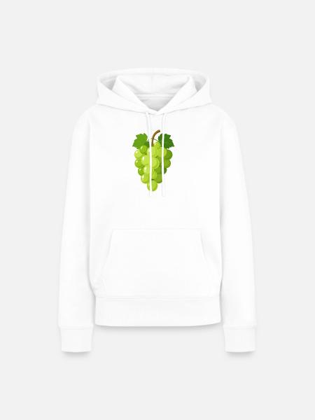 Grüne Trauben Illustration - Frauen Premium Bio Hoodie - Weiß