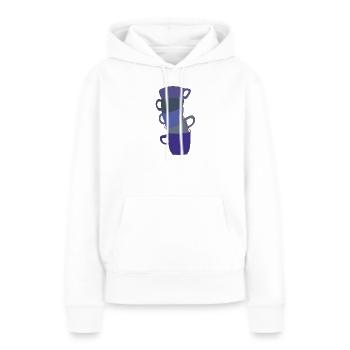 Coupes Indigo empilées - Sweat à capuche Premium bio Femme - blanc - Devant - Julia (174cm)