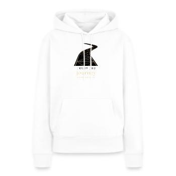Trust the Journey Motivational Road Design - Frauen Premium Bio Hoodie - Weiß - Vorne - Julia (174cm)