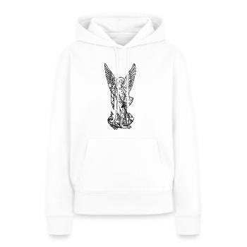 COLLECTION ANGEL MICHAEL - Sweat à capuche Premium bio Femme - blanc - Devant - Julia (174cm)