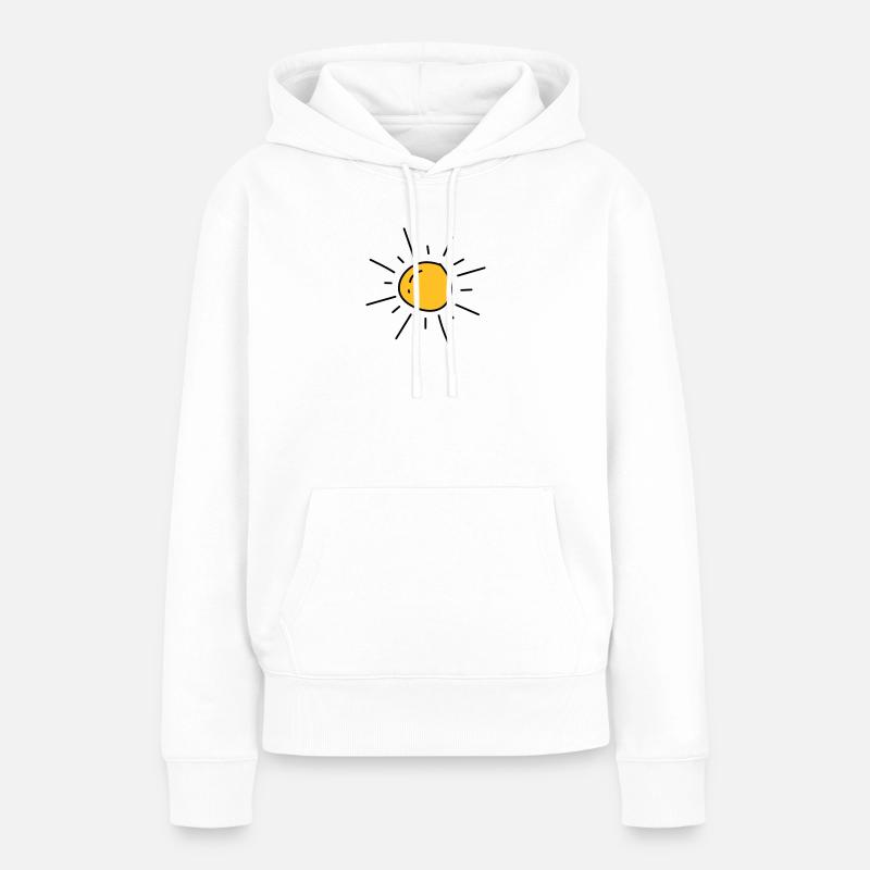 Soleil bicolore - Sweat à capuche Premium bio Femme - blanc