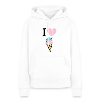 J’adore Ice Cream / Ice Cone Comic Design - Sweat à capuche Premium bio Femme - blanc - Devant - Julia (174cm)