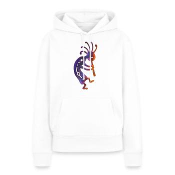 Natif joueur de flûte américain Kokopelli - Sweat à capuche Premium bio Femme - blanc - Devant - Julia (174cm)