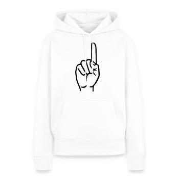 Doigt - Sweat à capuche Premium bio Femme - blanc - Devant - Julia (174cm)