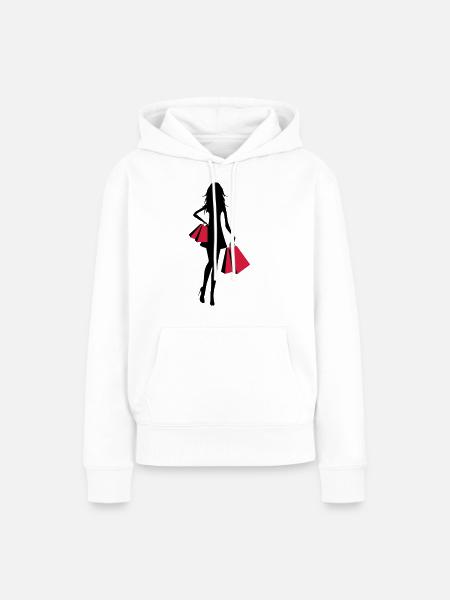 Shopping - Frauen Premium Bio Hoodie - Weiß