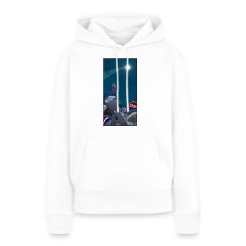 La fin du monde - Sweat à capuche Premium bio Femme - blanc - Devant - Julia (174cm)