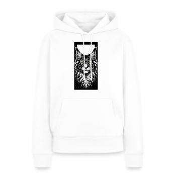 Katzengesicht - Frauen Premium Bio Hoodie - Weiß - Vorne - Julia (174cm)