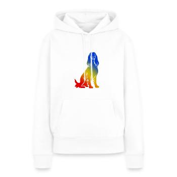 Chien Courant Afghan Coloré - Sweat à capuche Premium bio Femme - blanc - Devant - Julia (174cm)