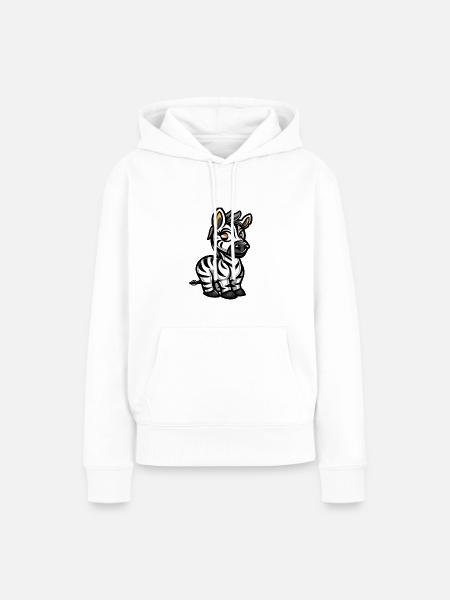 Zebra Comic - Frauen Premium Bio Hoodie - Weiß