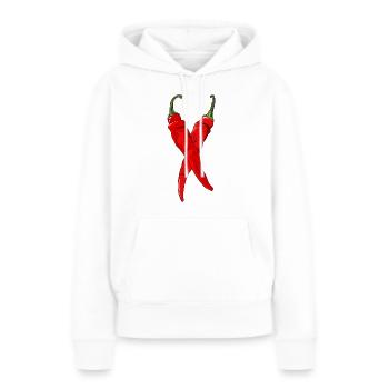 Chili Pepper Scharf Chilischote Paprika Spicy Food - Frauen Premium Bio Hoodie - Weiß - Vorne - Julia (174cm)