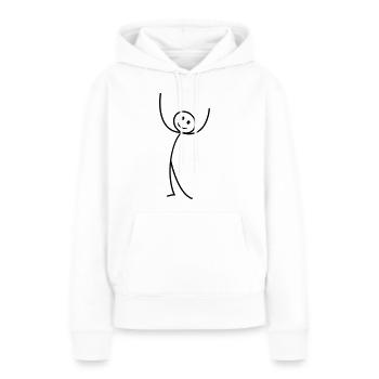 Strichmännchen - Frauen Premium Bio Hoodie - Weiß - Vorne - Julia (174cm)