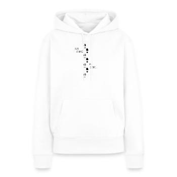 Qui m'aime me suive ! - Sweat à capuche Premium bio Femme - blanc - Devant - Julia (174cm)