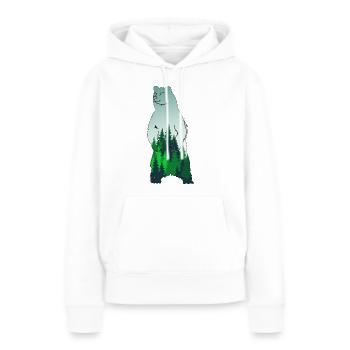 Bär - Frauen Premium Bio Hoodie - Weiß - Vorne - Julia (174cm)
