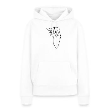 Verlobungs-Ehering-Hand - Frauen Premium Bio Hoodie - Weiß - Vorne - Julia (174cm)