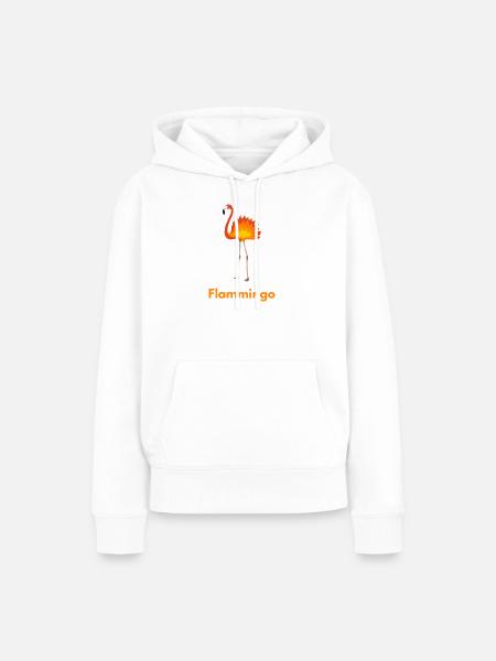 Flammingo Flamingo Feuer Shirt mit Witz - Frauen Premium Bio Hoodie - Weiß