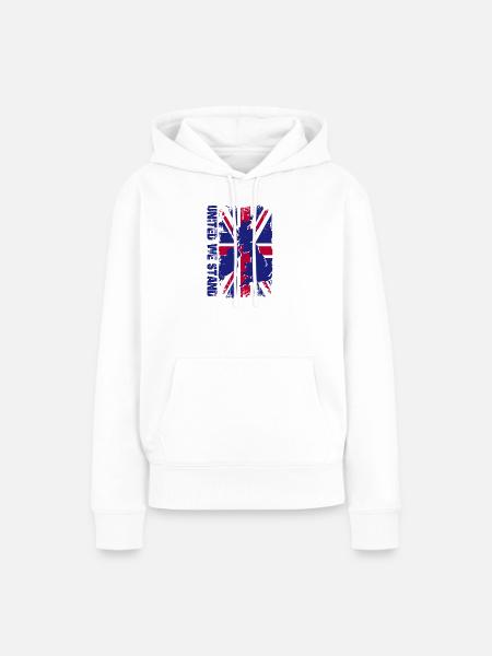 Union Jack Karte Splash - Frauen Premium Bio Hoodie - Weiß