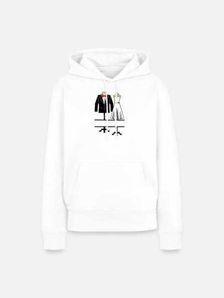 Kleidung für Braut und Bräutigam - Frauen Premium Bio Hoodie - Weiß