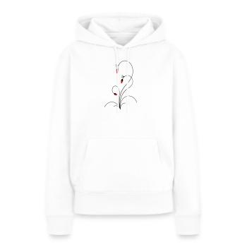 vrille florale délicate - Sweat à capuche Premium bio Femme - blanc - Devant - Julia (174cm)