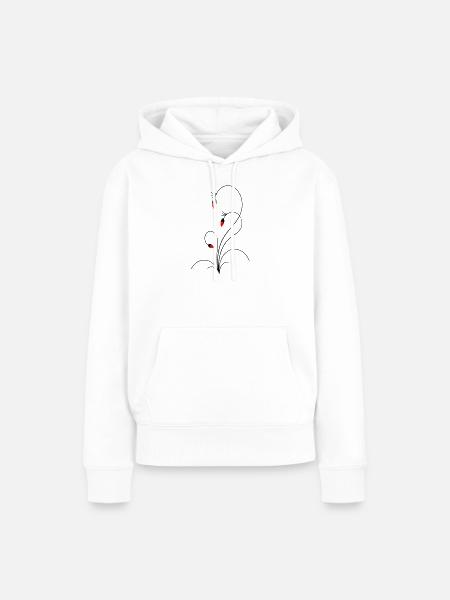 zarte Blütenranke - Frauen Premium Bio Hoodie - Weiß