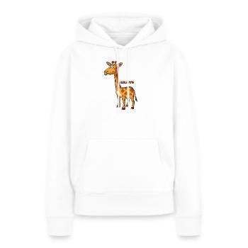 Illustration de girafe ludique - Sweat à capuche Premium bio Femme - blanc - Devant - Julia (174cm)