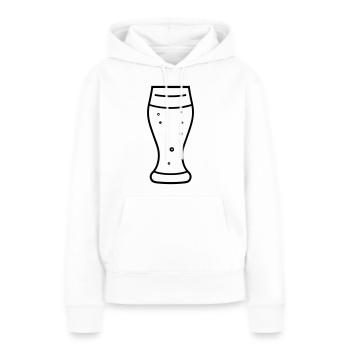 Bière - Sweat à capuche Premium bio Femme - blanc - Devant - Julia (174cm)