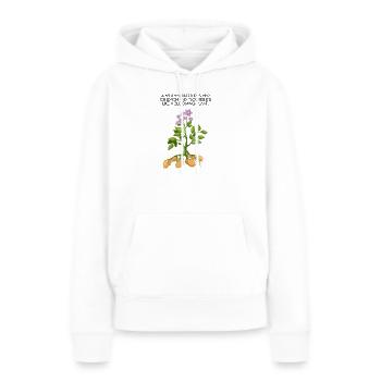 Motif d’arbre en croissance - Sweat à capuche Premium bio Femme - blanc - Devant - Julia (174cm)