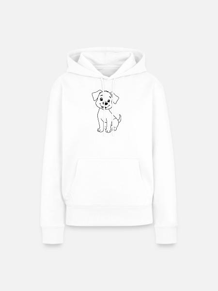Minimalistic Puppy - Frauen Premium Bio Hoodie - Weiß