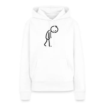 Strichmännchen Traurig Strichmann Strichzeichnung - Frauen Premium Bio Hoodie - Weiß - Vorne - Julia (174cm)