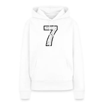 Rissiger Sieben Ziffer Muster - Frauen Premium Bio Hoodie - Weiß - Vorne - Julia (174cm)