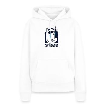 Moi Touché Chat Égratigné Insolent Pleurer - Sweat à capuche Premium bio Femme - blanc - Devant - Julia (174cm)