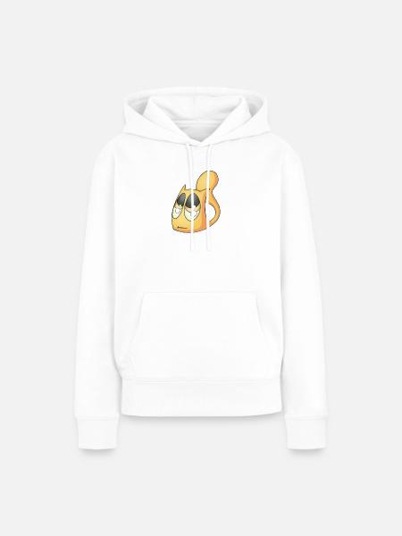 Traurige Katze - Frauen Premium Bio Hoodie - Weiß