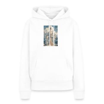 Schneebedeckte Himmlische Burg - Frauen Premium Bio Hoodie - Weiß - Vorne - Julia (174cm)