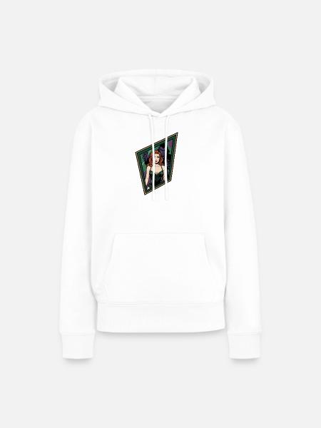Ingwer-Pin-up mit Vampir - Frauen Premium Bio Hoodie - Weiß