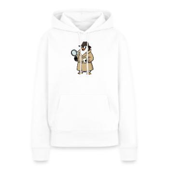 Pinguin Detektiv Spion Cartoon Kinderzimmer Spaß - Frauen Premium Bio Hoodie - Weiß - Vorne - Julia (174cm)